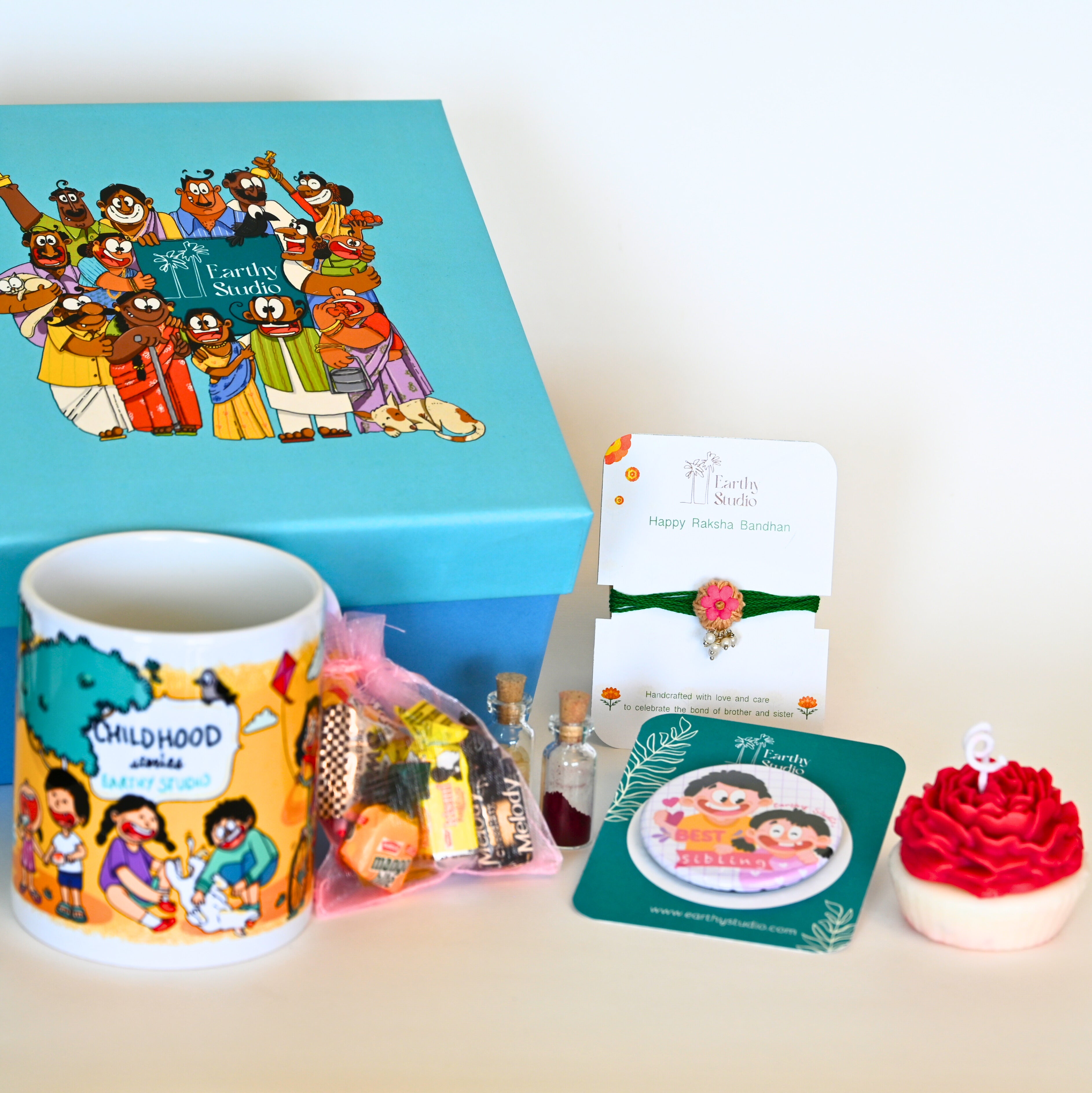 Flower Bead Rakhi Deluxe Gift Box