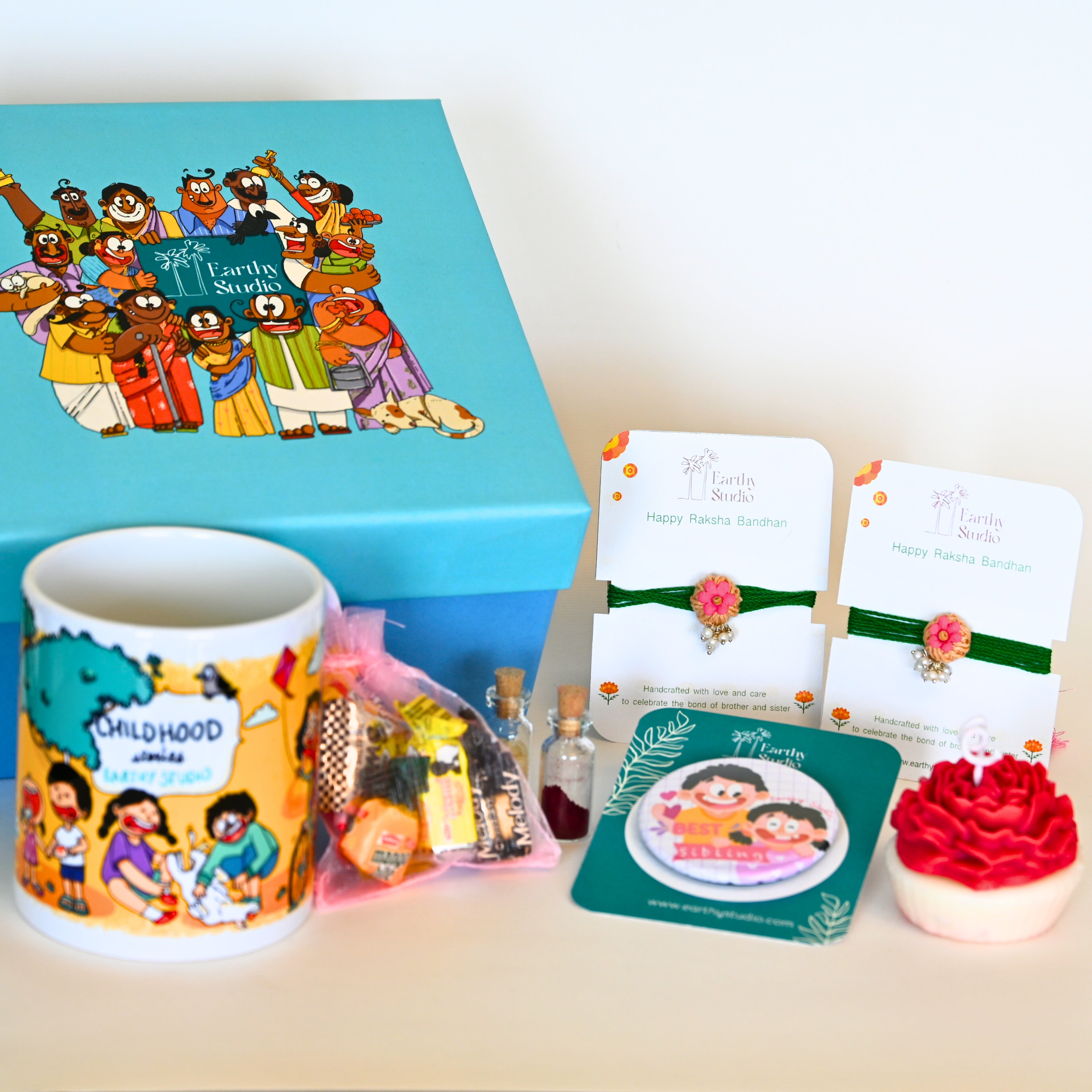 Flower Bead Rakhi Deluxe Gift Box