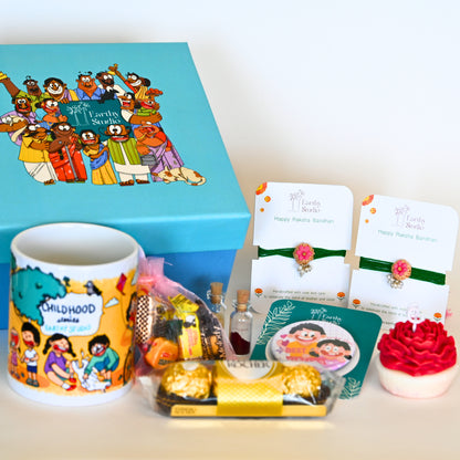 Flower Bead Rakhi Deluxe Gift Box