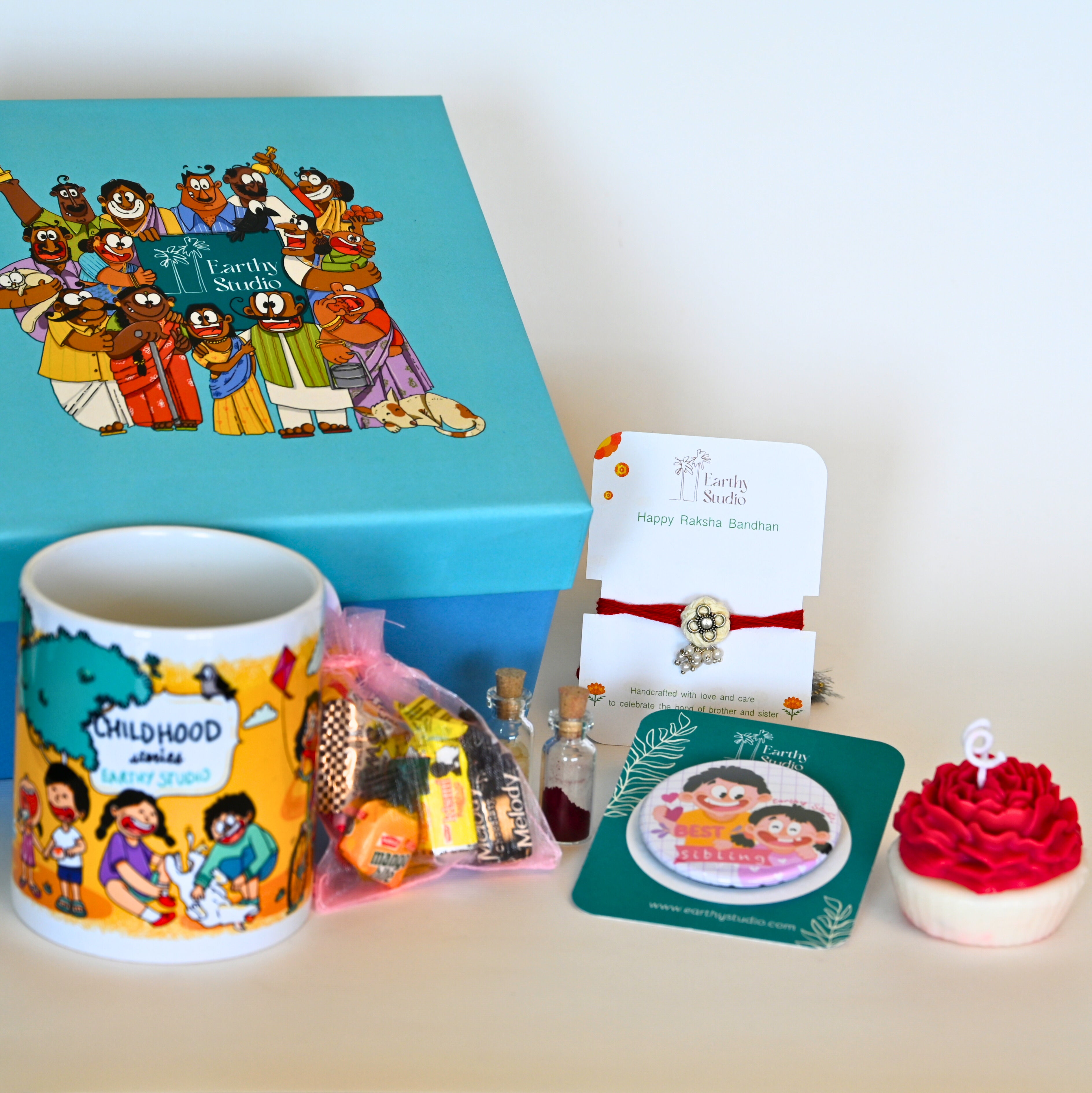 Silver Bead Rakhi Deluxe Gift Box