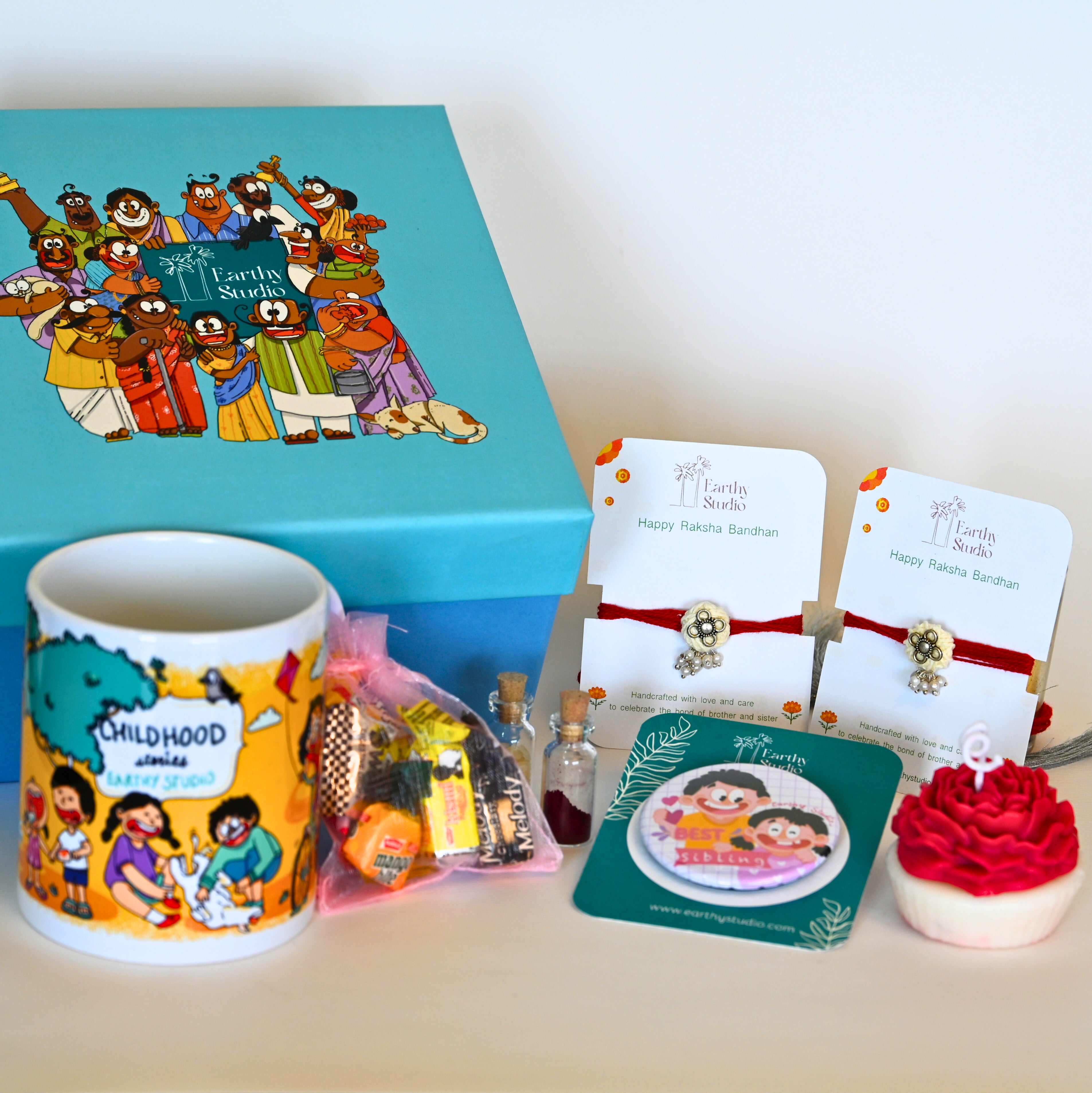 Silver Bead Rakhi Deluxe Gift Box