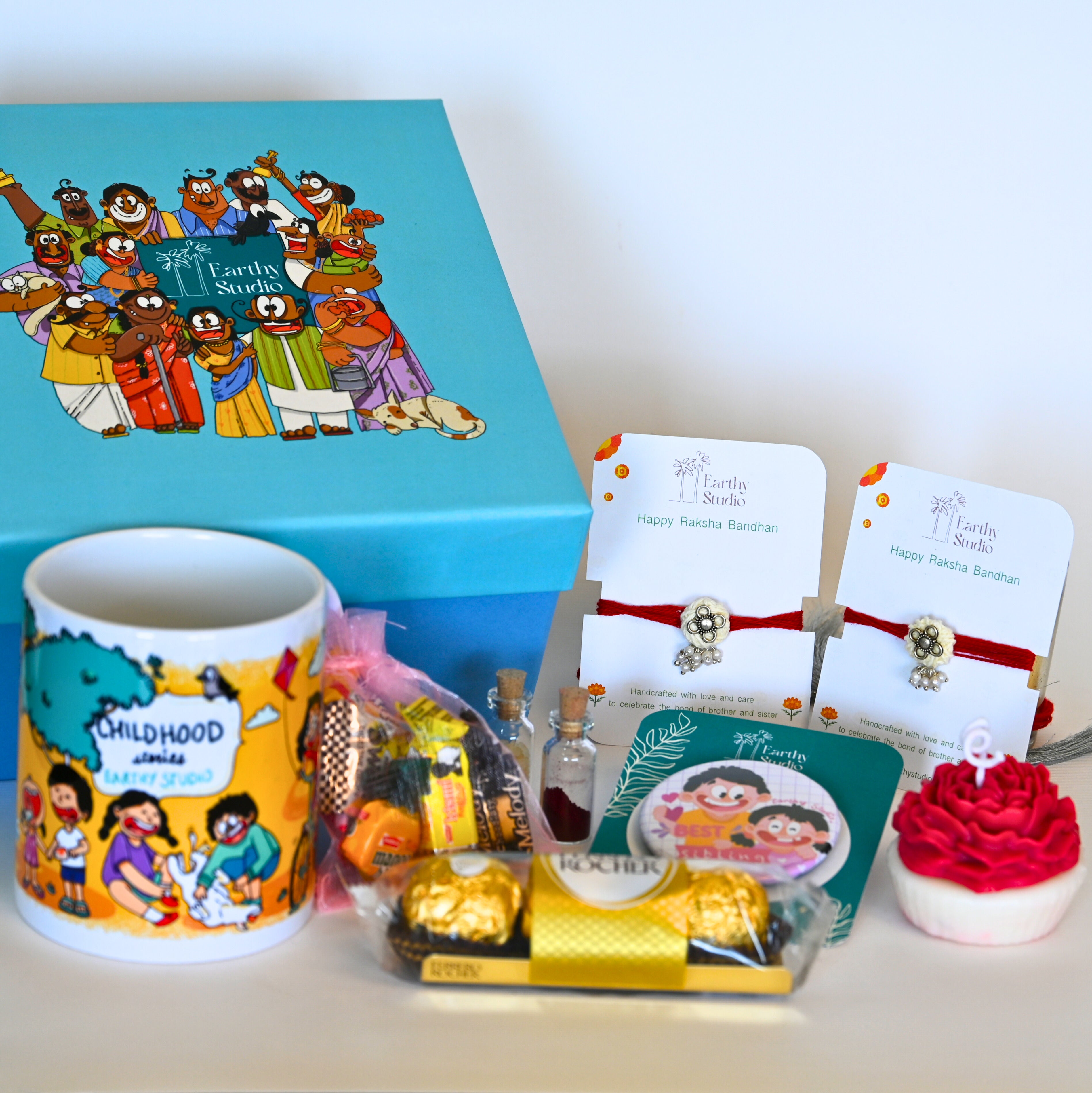 Silver Bead Rakhi Deluxe Gift Box