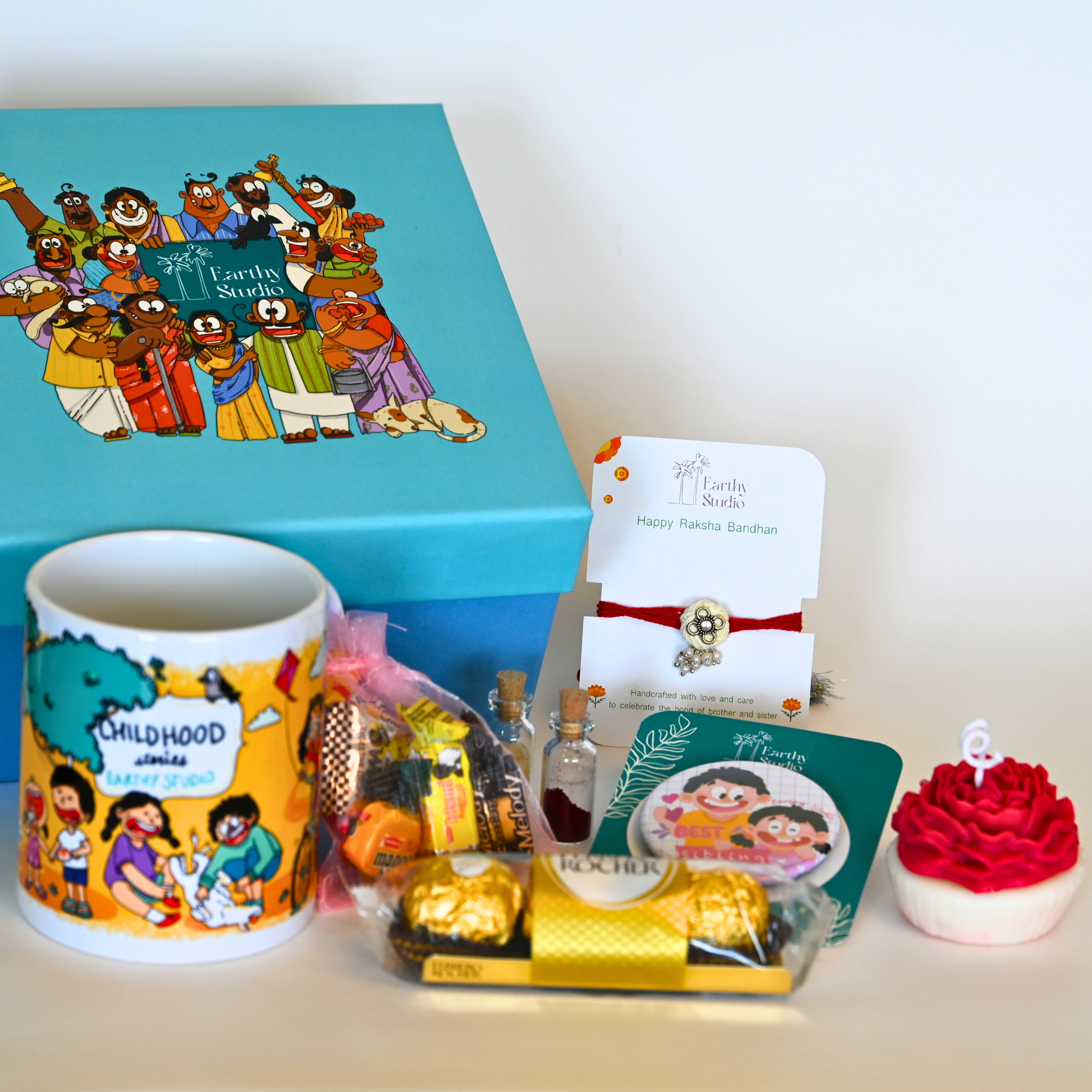 Silver Bead Rakhi Deluxe Gift Box