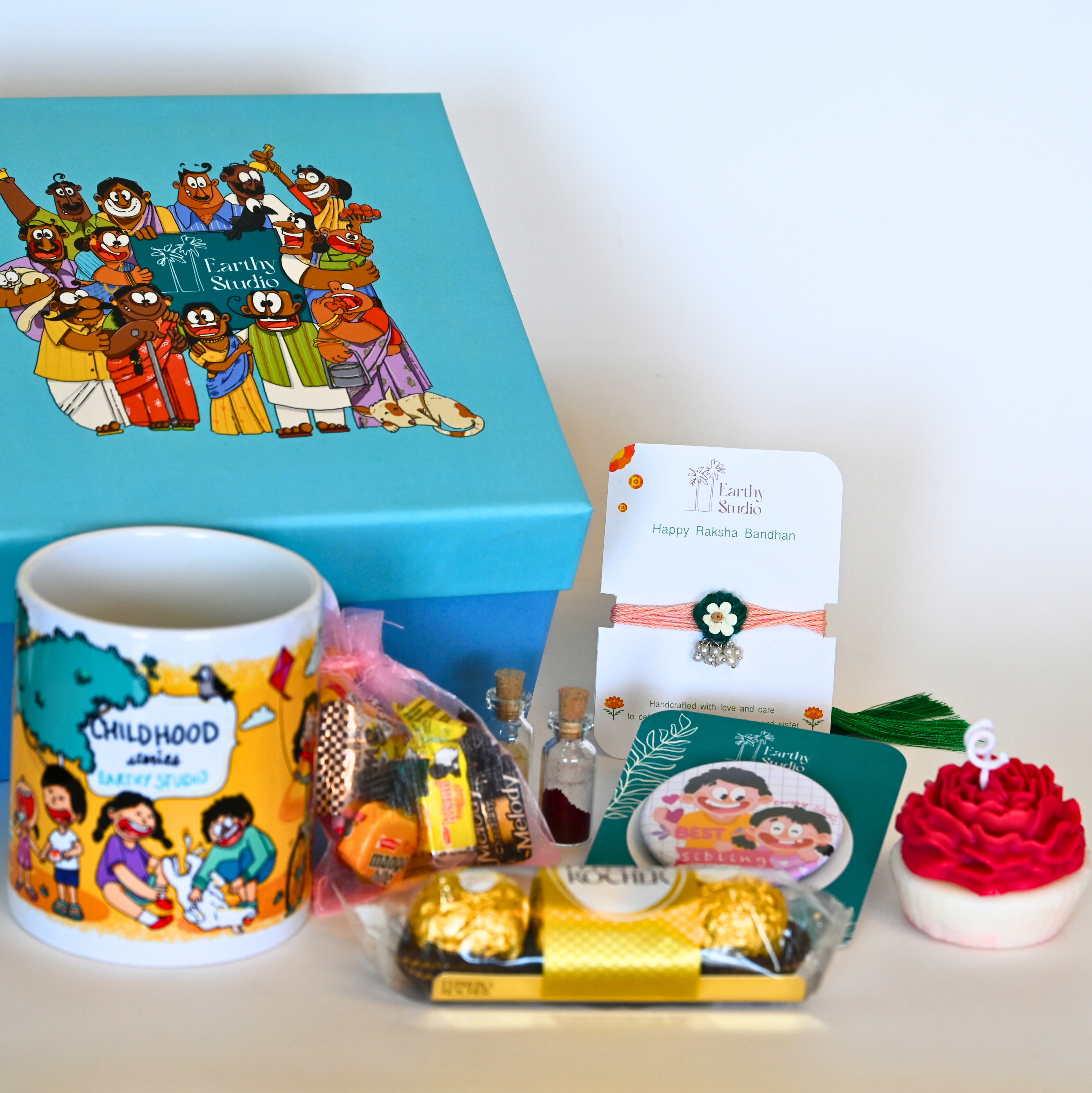 Flower Bead Rakhi Deluxe Gift Box