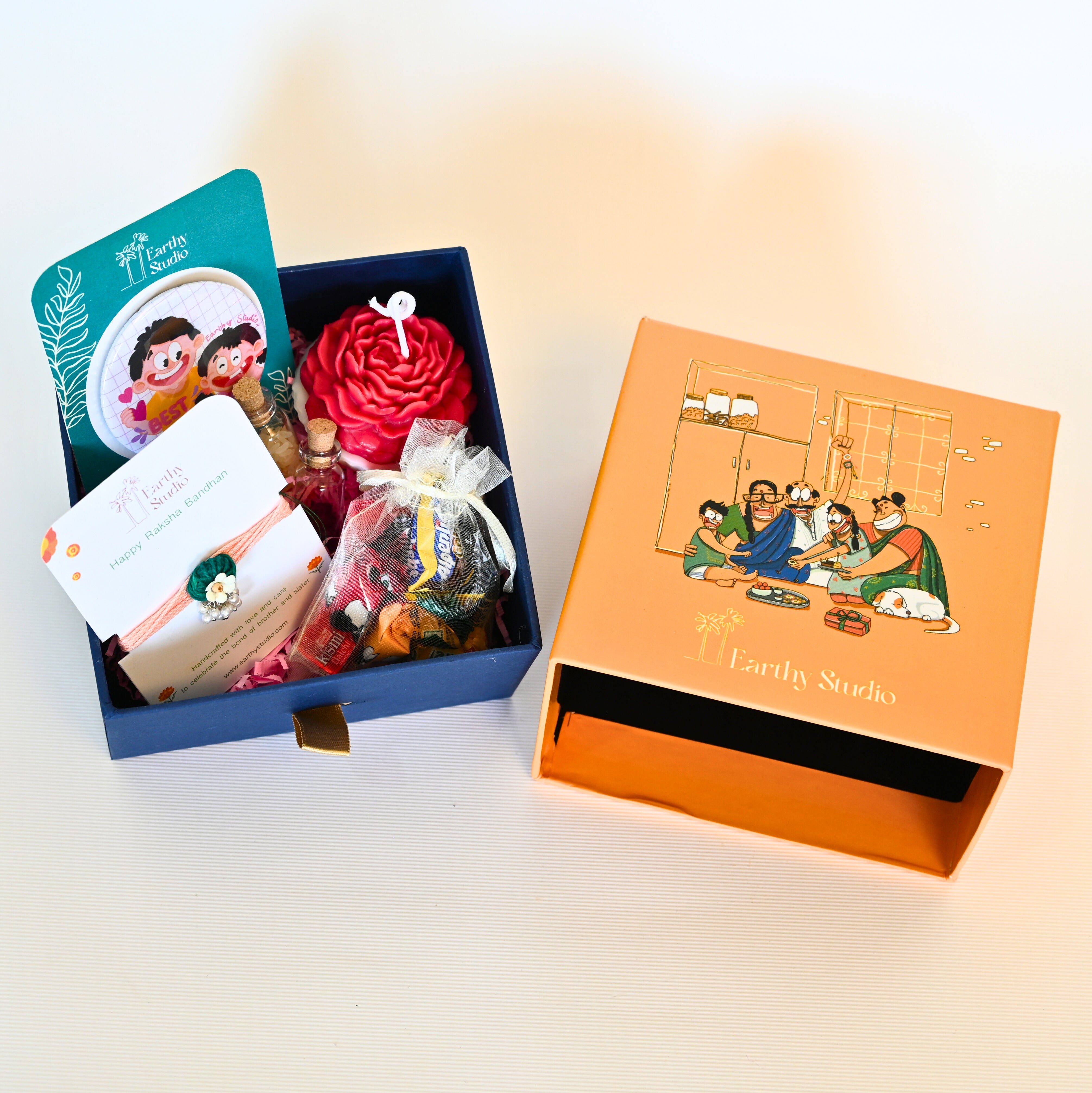 Flower Bead Rakhi Premium Gift Box