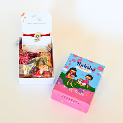 Silver Bead Rakhi Mini Gift Box