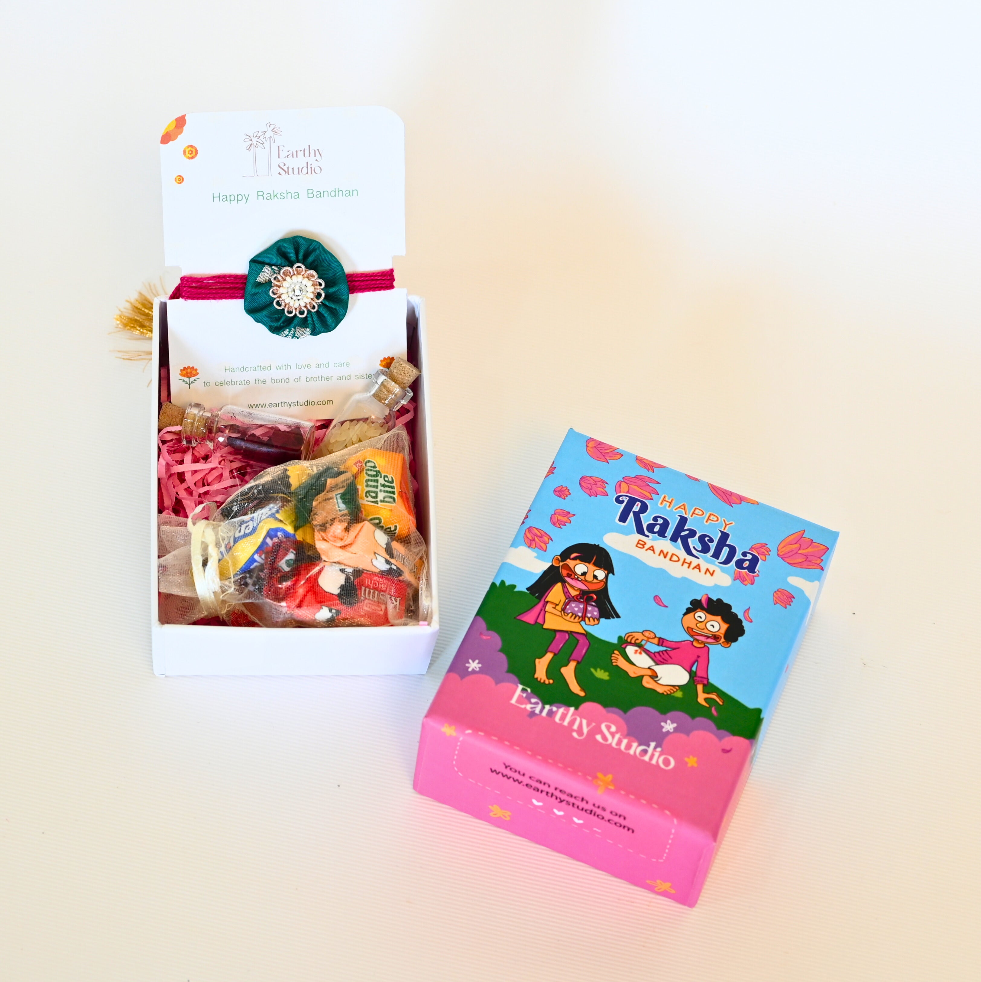 Green Shield Rakhi Mini Gift Box