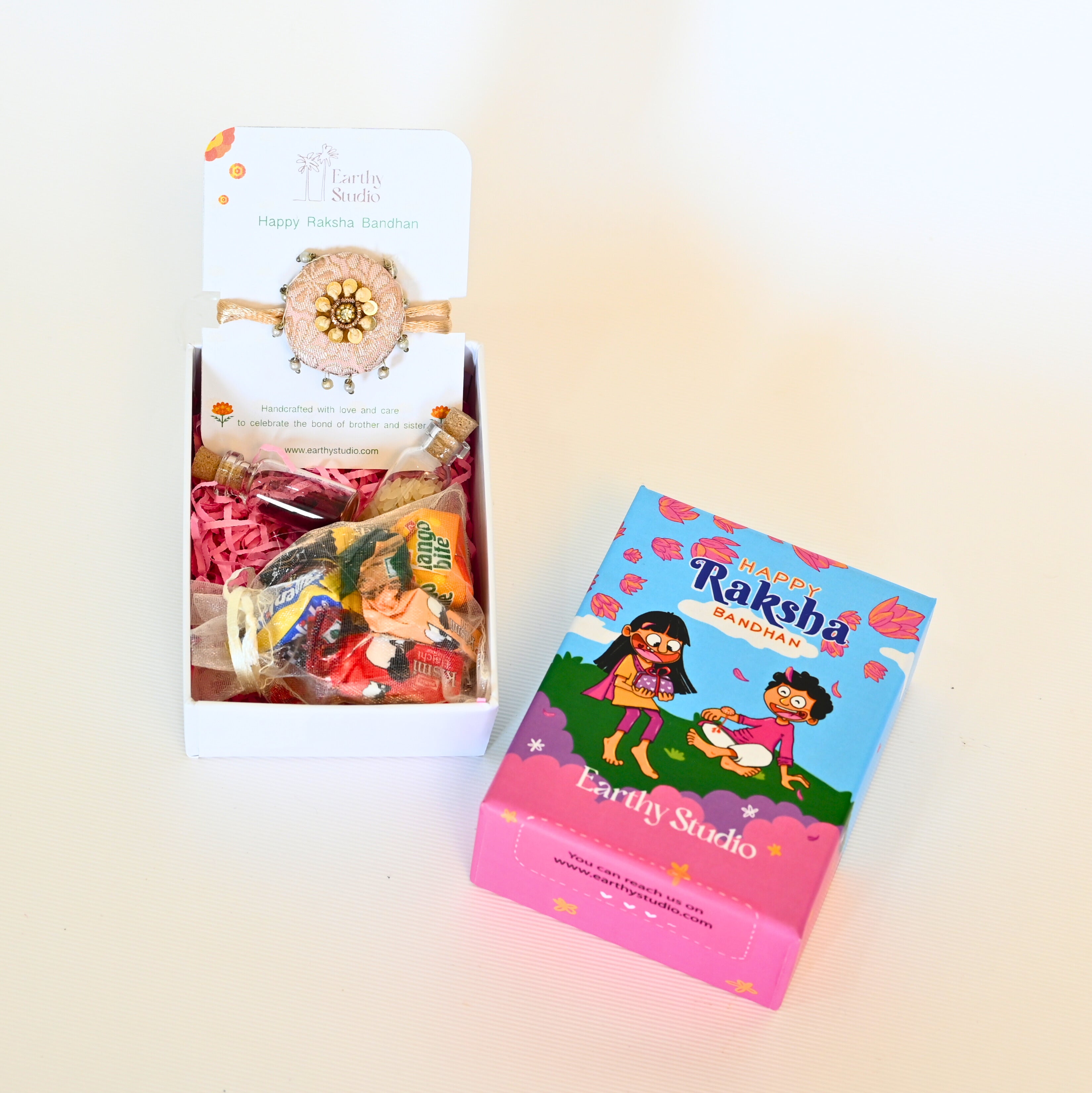 Silver Shield Rakhi Mini Gift Box