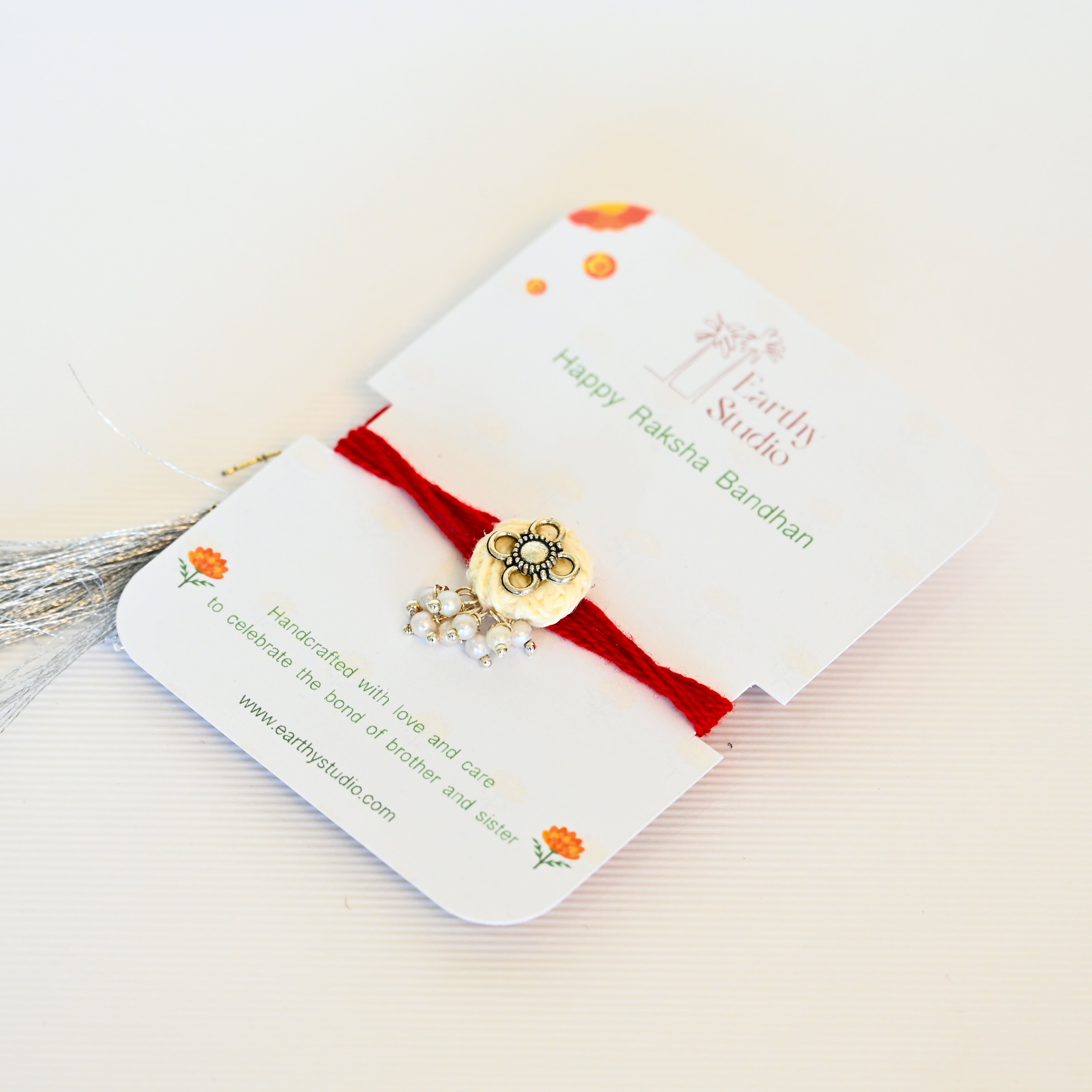Silver Bead Rakhi Deluxe Gift Box