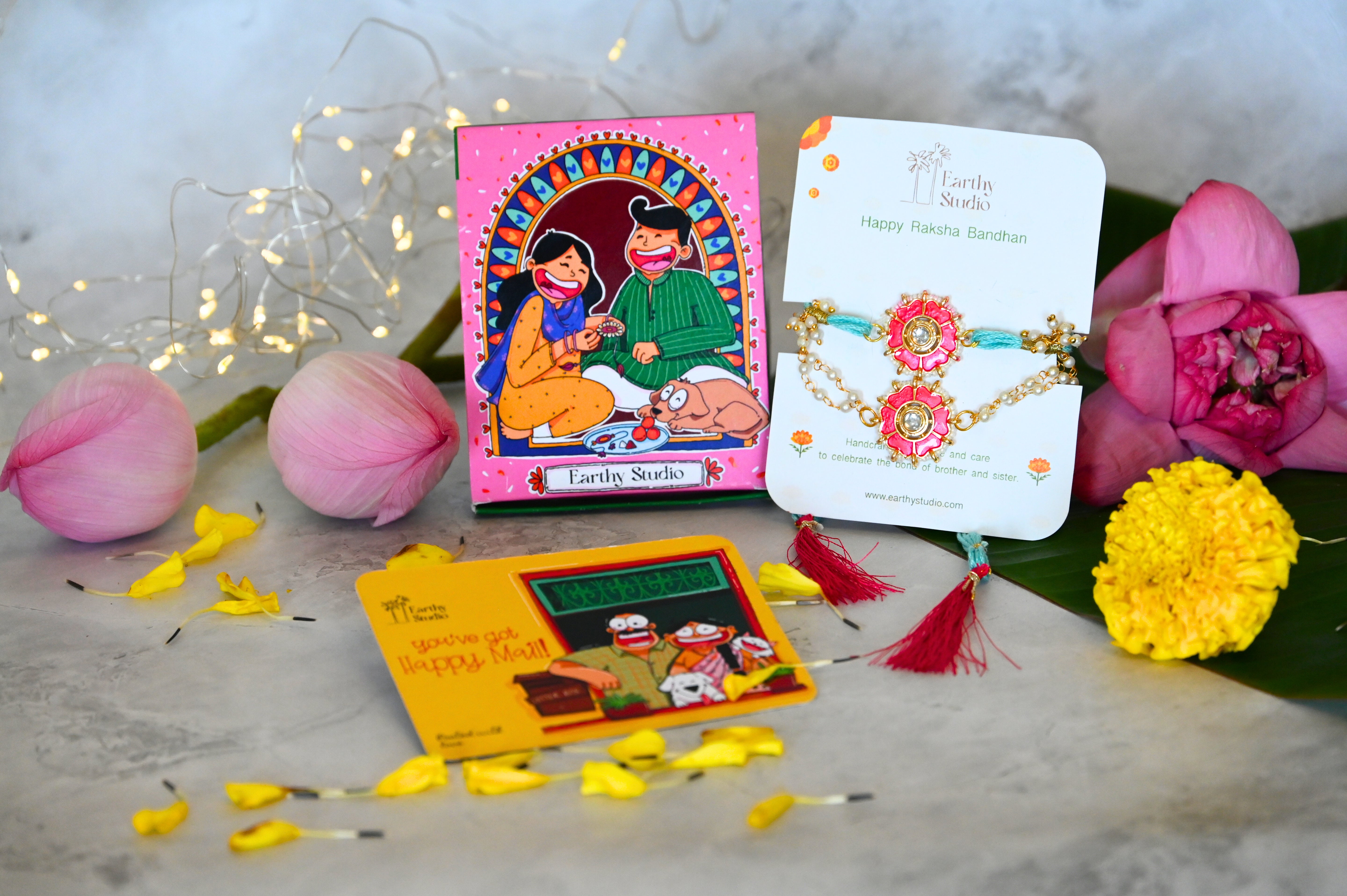 Floral Bloom Bhaiya Bhabhi Rakhi Hamper