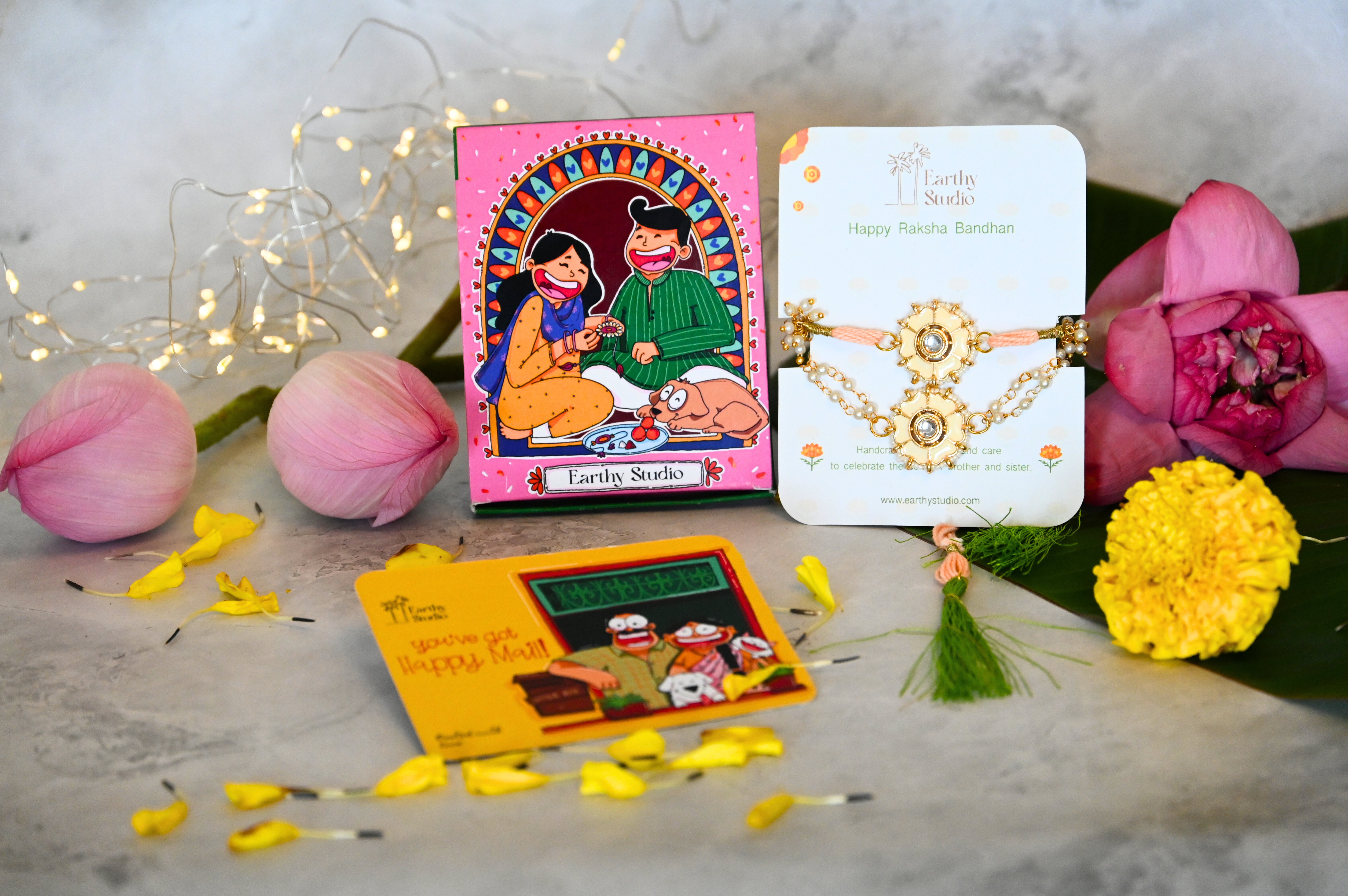 Floral Bloom Bhaiya Bhabhi Rakhi