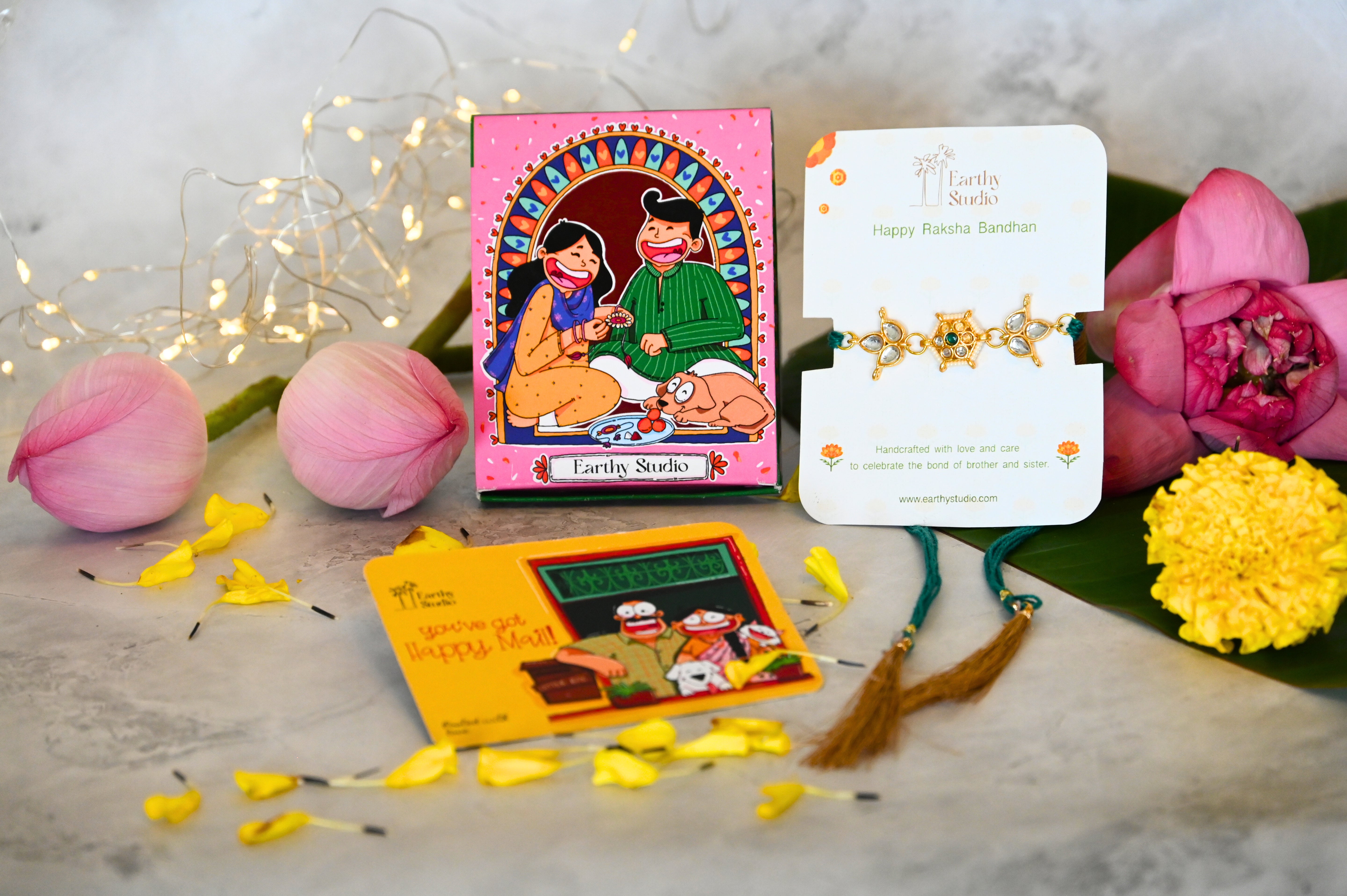 Studded Kundan Rakhi For Bhaiya
