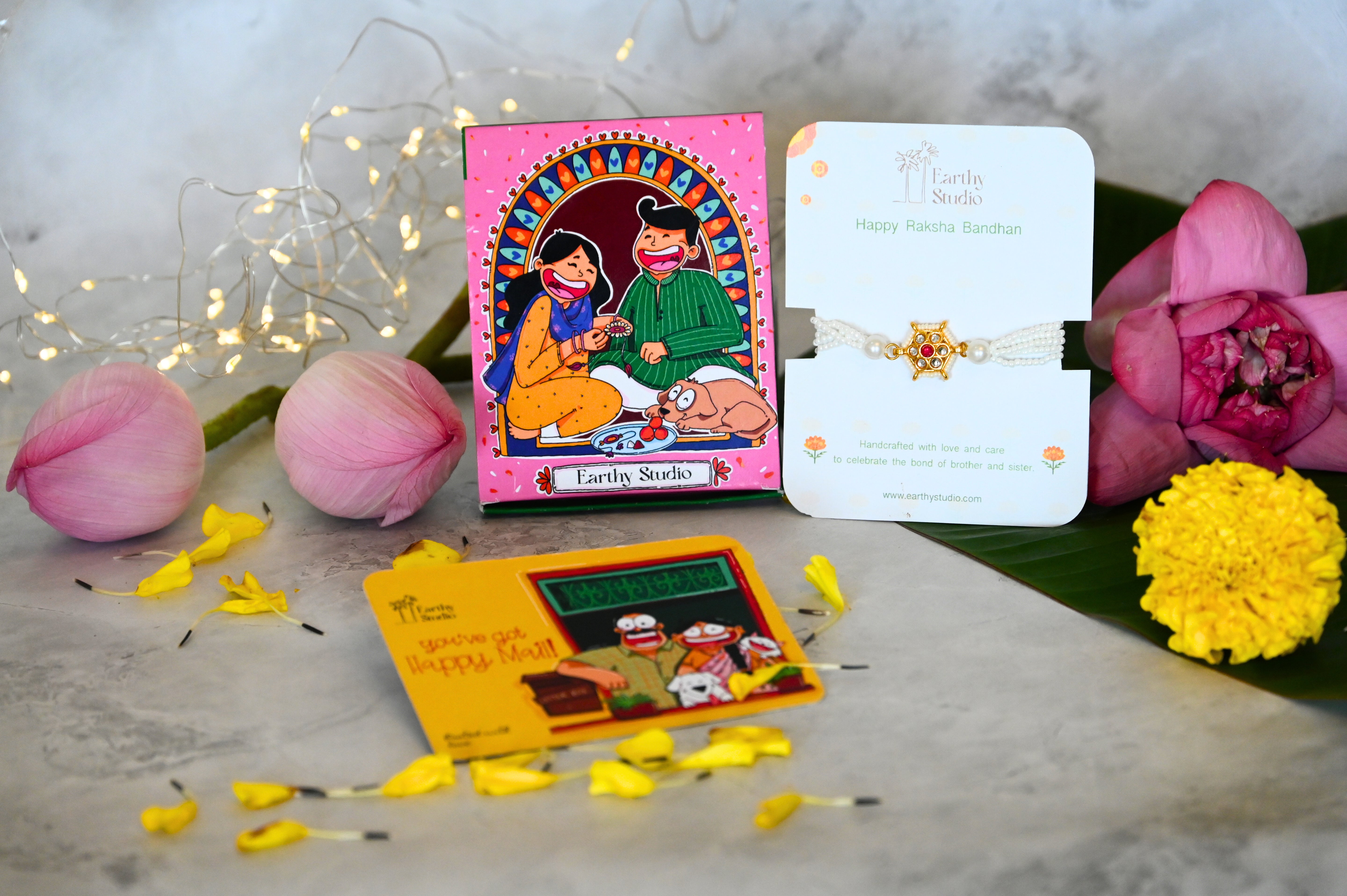 Studded Kundan Rakhi Hamper For Bhabhi