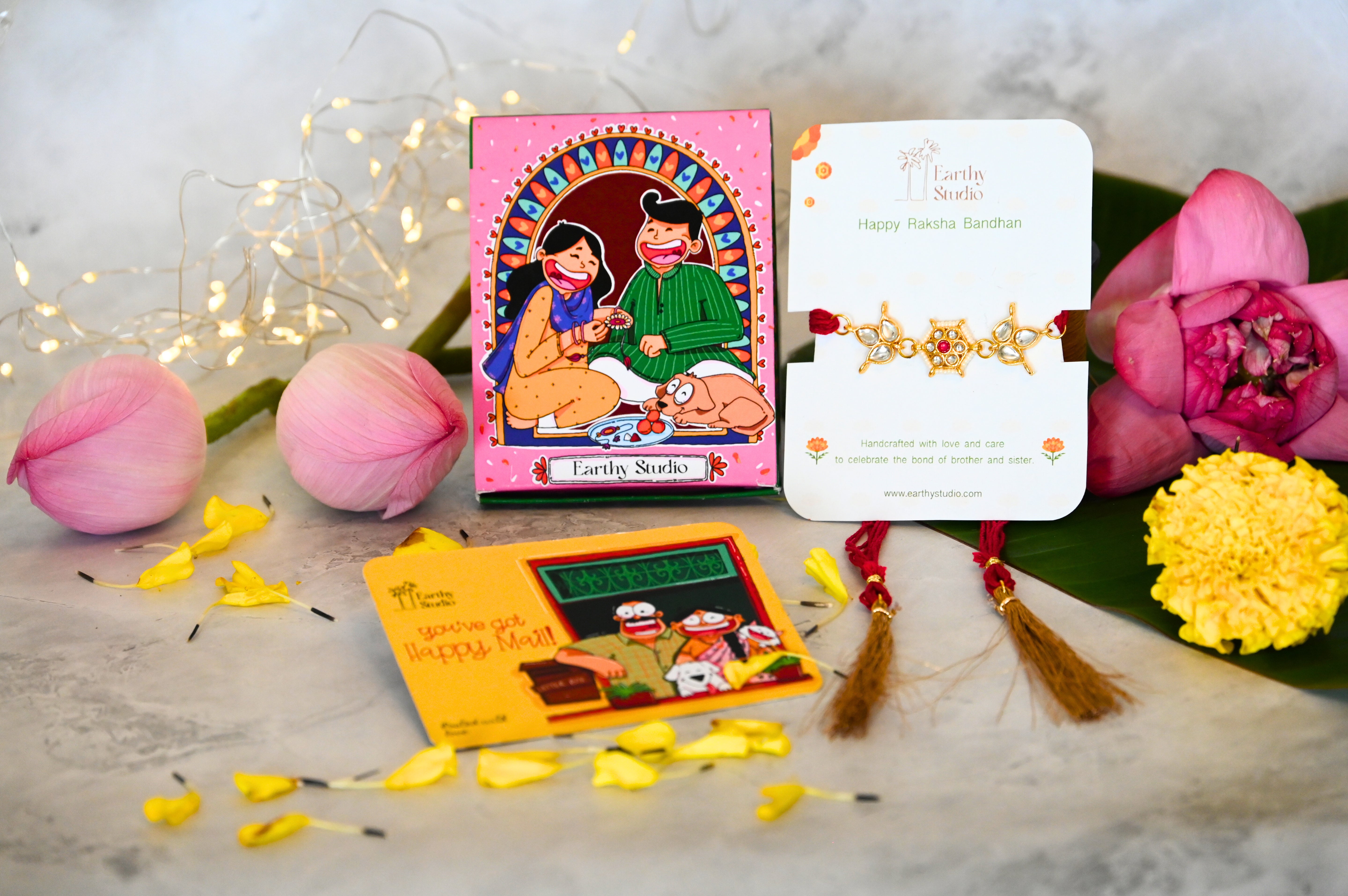 Studded Kundan Rakhi Hamper For Bhaiya