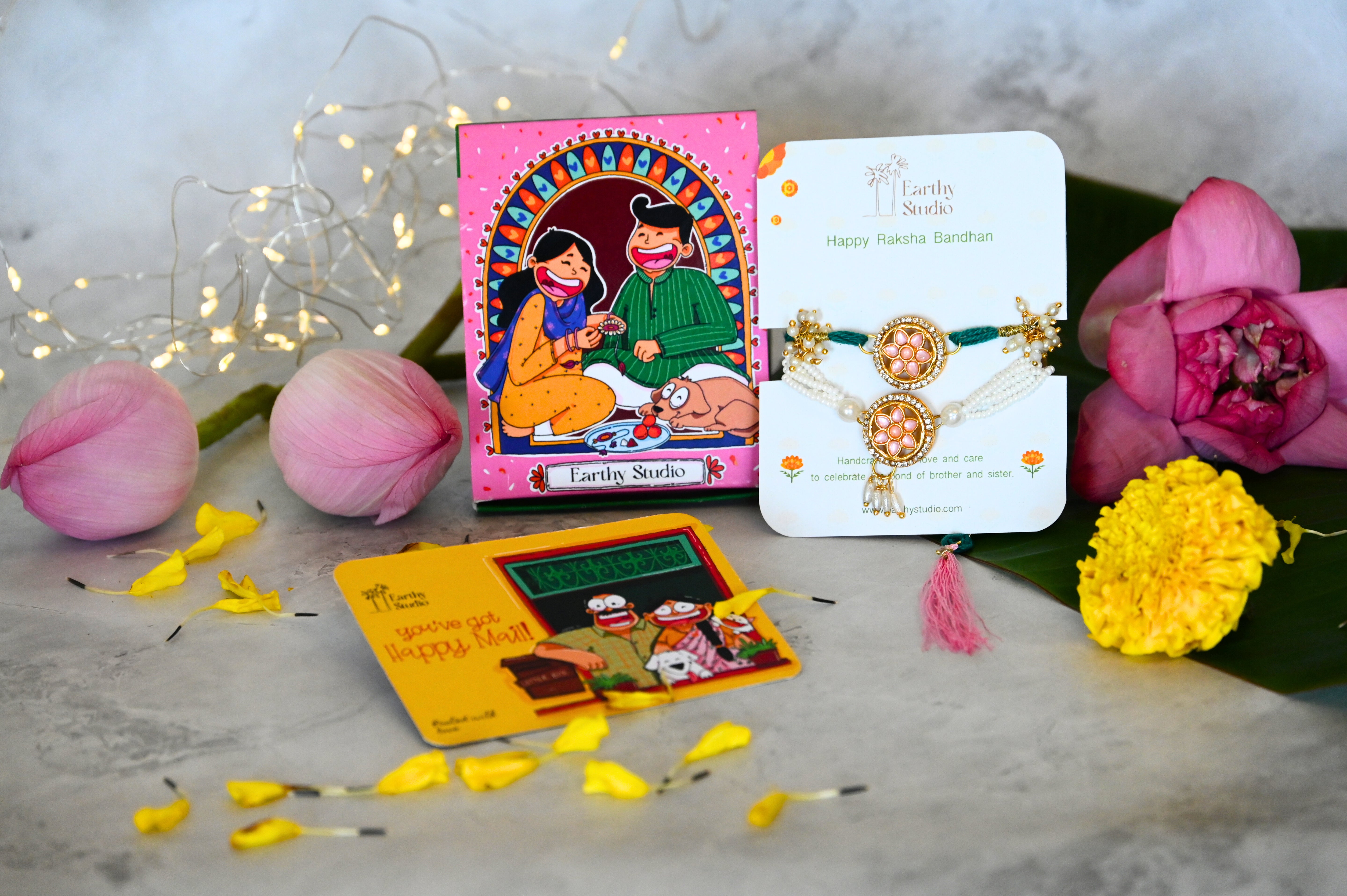 Radiant Flower Bhaiya Bhabhi Rakhi Hamper