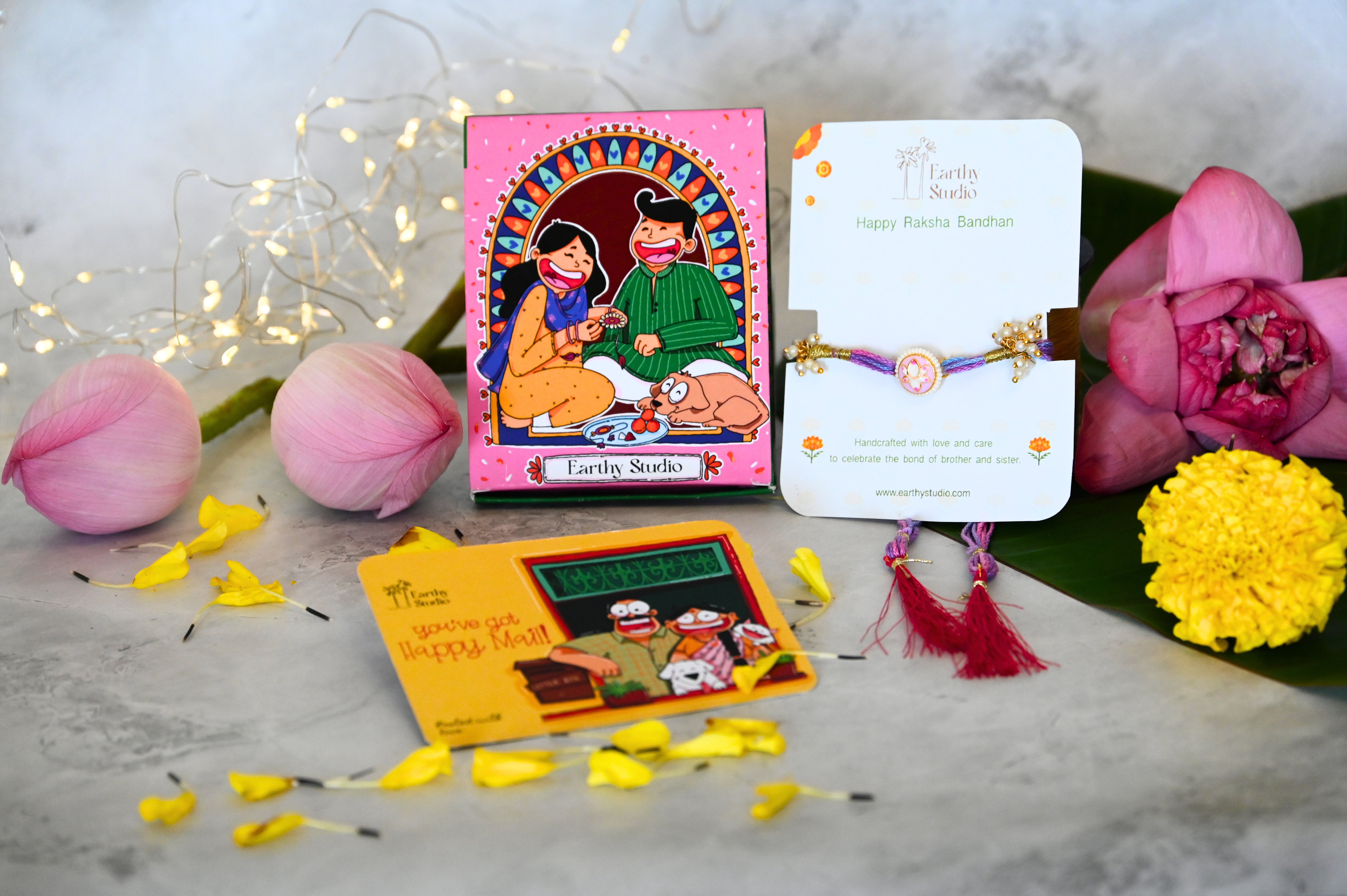 Minakari Lotus Rakhi Hamper For Bhaiya