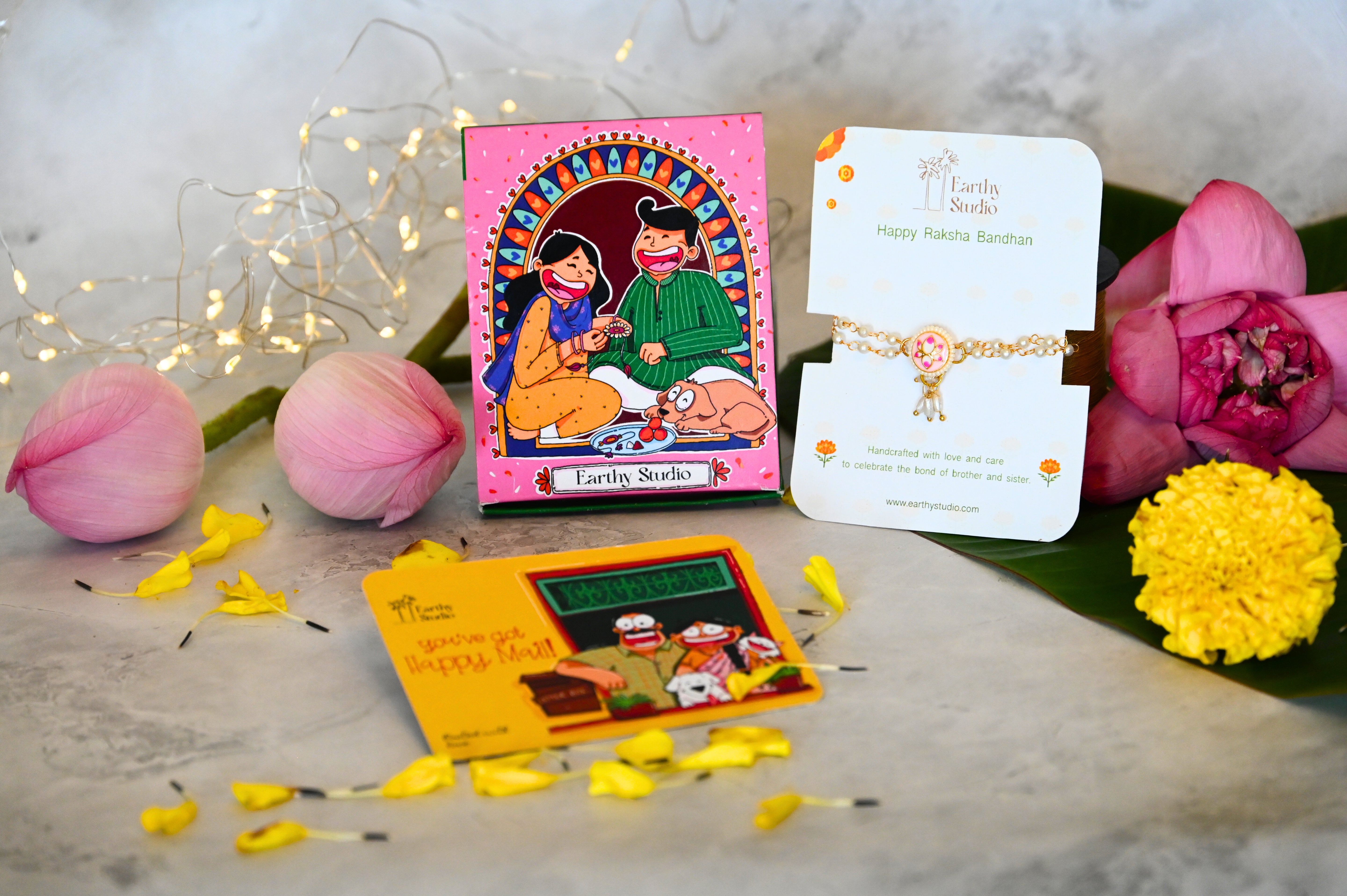 Minakari Lotus Rakhi Hamper For Bhabhi